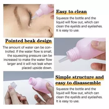 Бутылка для промывки 60 мл для наращивания ресниц, пластиковая бутылка для промывки водой, безопасная бутылка для ополаскивания чистый