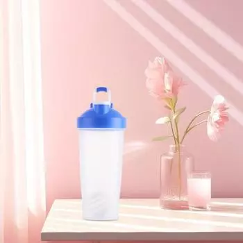 Бутылка для протеинового шейкера на 600 мл с проволочным шариком для взбивания, безопасная чашка для шейкера, не содержащая бисфенола А, пищевая бутылка-миксер с ручкой 600ML чёрный