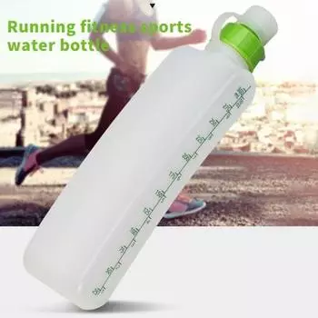 Бутылка для проточной воды емкостью 310 мл с изогнутым дизайном, большая емкость, пищевой тип, герметичный портативный фитнес-спортивный поясной рюкзак, плоский чайник чистый