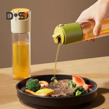 Бутылка для распыления масла, 285 мл, толстая, герметичная, большая емкость, пищевой класс, без запаха, барбекю, кулинария, распылитель оливкового масла, кухонная бутылка для выпечки, уксуса, дозатор масла зелёный