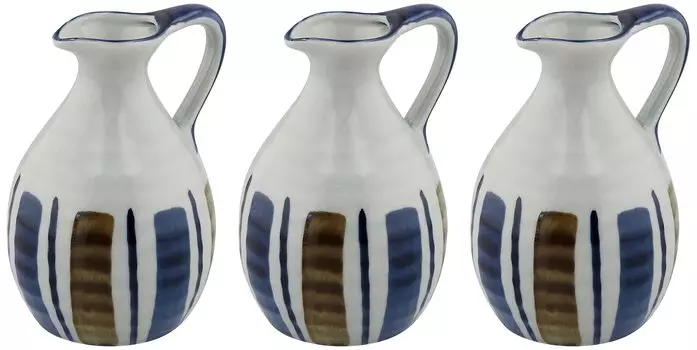 Бутылка для сакэ Mino ware, подходит для использования в микроволновой печи, набор из 3 шт., Taijukusa 407-1-41E(3)
