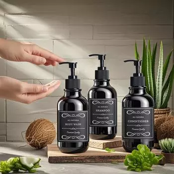 Бутылка для шампуня и кондиционера для душа объемом 500 мл с этикеткой, лосьон для аптекаря, настенный дозатор для мыла Type 4