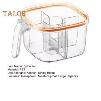 Бутылка для специй, большая емкость, влагостойкий, штабелируемый, прочный, многофункциональный контейнер, кухонные принадлежности зелёный