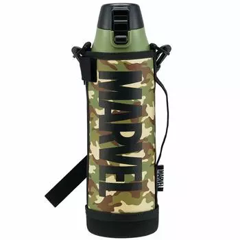 Бутылка для спортивной воды Skater, прямая питьевая бутылка 990 мл с крышкой Marvel Logo Military KSDC10S