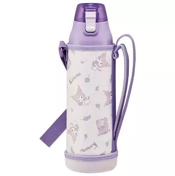 Бутылка для спортивной воды Skater, прямая питьевая бутылка 990 мл с крышкой для бутылки Kuromi Flower Wreath Sanrio KSDC10S-A