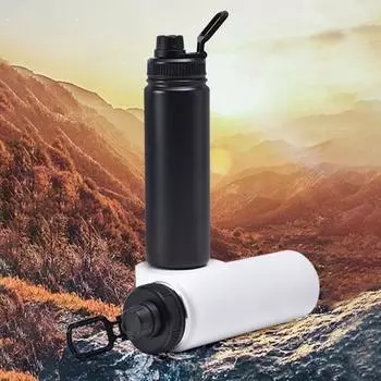 Бутылка для термальной воды Yousheng с крышкой, защищающей от пыли, из нержавеющей стали, термос, герметичная, портативная, термокружка для школьников, женщин и мужчин 750ML чёрный