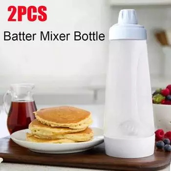 Бутылка для теста для блинов, миксер Battler с шариком блендера, проволочный венчик для ресторана, выпечки блинов, кексов, кексов, блинов и многого другого