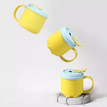 Бутылка для воды 200 мл для детей, поильник с силиконовой трубочкой, герметичные пластиковые бутылки для воды, креативный мультяшный стаканчик для воды розовый