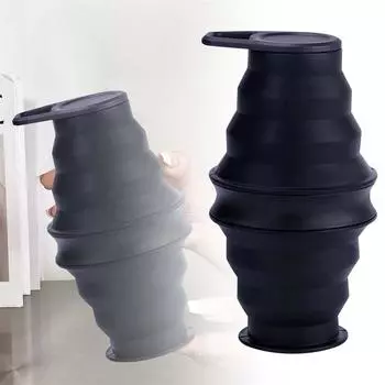 Бутылка для воды, 20 унций/568 мл, многоразовая, без силикона, складная бутылка для воды для пеших походов, кемпинга, спортзала, путешествий, портативная, герметичная, спортивная и упаковываемая One Size чёрный