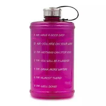 Бутылка для воды 2,2 л с маркером времени для мотивации, кемпинга, пешего туризма, походов, фитнеса, тренировок, спорта чёрный