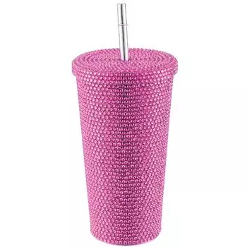 Бутылка для воды 500 мл из нержавеющей стали со стразами, вакуумная чашка для воды для женщин