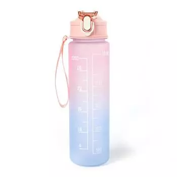 Бутылка для воды 900 мл, бутылка для питья для студентов с трубочкой, пластиковая спортивная кружка для воды, фитнес-кувшины, спортивная бутылка для воды, космическая кружка розовый