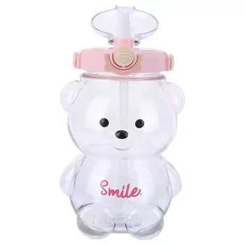 Бутылка для воды Bear объемом 1000/1400 мл, портативный чайник с мультяшной соломой для занятий спортом на открытом воздухе A 1400ml кофейный