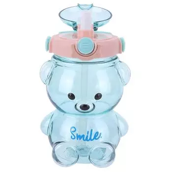 Бутылка для воды Bear Straw объемом 1000 мл с плечевым ремнем для занятий спортом на открытом воздухе (синий)