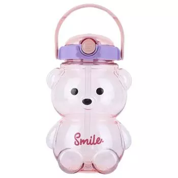 Бутылка для воды Bear Straw объемом 1400 мл с плечевым ремнем для занятий спортом на открытом воздухе (фиолетовый)