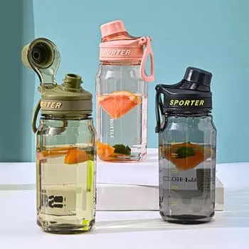 Бутылка для воды большой емкости 700/850 мл со шкалой, портативной ручкой, герметичная, для мужчин и женщин, для путешествий, тренировок в тренажерном зале, для занятий спортом, прозрачная удобная чашка для питья 700ML белый