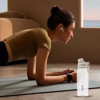 Бутылка для воды большой емкости 700/850 мл со шкалой, портативной ручкой, герметичная, для мужчин и женщин, для путешествий, тренировок в тренажерном зале, для занятий спортом, прозрачная удобная чашка для питья 700ML белый