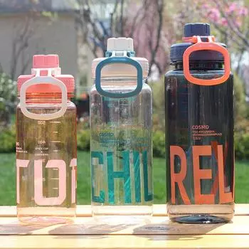 Бутылка для воды большой емкости для фитнеса и занятий спортом, питьевая бутылка для кемпинга, скалолазания, пешего туризма, спортивные бутылки-шейкеры, чайник 1000ML розовый