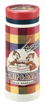 Бутылка для воды Disney Pearl Metal 350 мл, для питья, легко открывается, легкая, с пробкой для льда, вакуумная изоляция, чип и дейл/чек