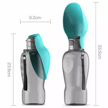 Бутылка для воды для больших собак, портативный дорожный диспенсер для воды для маленьких, средних и больших собак, миски для питья домашних животных, кормушки для лабрадоров 800 ML бирюзовый