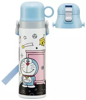 Бутылка для воды для детей из нержавеющей стали Skater 2WAY с чашкой 580 мл Doraemon Sanrio для девочек I m SKDC6-A