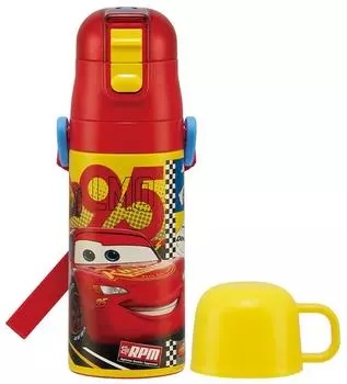 Бутылка для воды для детей Skater 2WAY из нержавеющей стали с чашкой 350 мл Disney Cars 22 Boys Children SKDC3-A