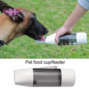 Бутылка для воды для домашних животных, 350 мл/120 мл, выдвижная кормушка большой емкости для кошек и собак - Товары для домашних животных белый