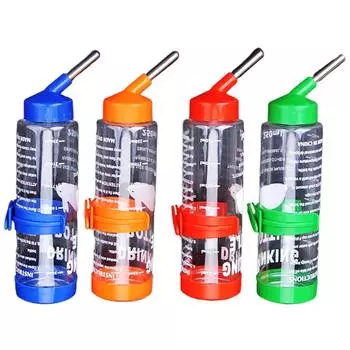 Бутылка для воды для домашних животных, подвесная бутылочка для питья воды, без капель, автоматическая поилка для маленьких домашних животных, система полива (250мл) One Size синий