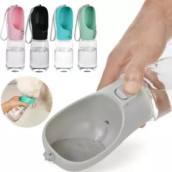 Бутылка для воды для щенков, для собак средних и больших пород, для кошек, портативные, герметичные, для путешествий, для домашних животных, для чихуахуа, мопсов, диспенсеры для воды 300ML - PET белый