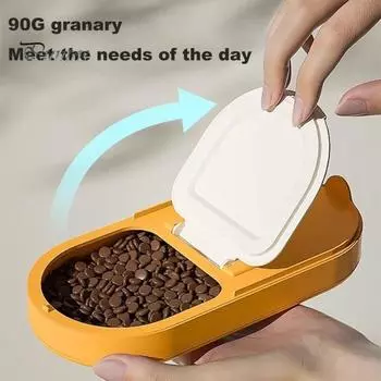 Бутылка для воды для собак 250 мл, диспенсер для воды 2 в 1, контейнер для еды, переносная миска для собак на открытом воздухе с силиконовым шнурком для походов и путешествий синий/белый