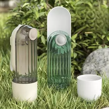 Бутылка для воды для собак 2 в 1, портативная поилка, кормушка для домашних животных, чашка для прогулок на открытом воздухе с дозатором еды для маленьких и больших собак и кошек