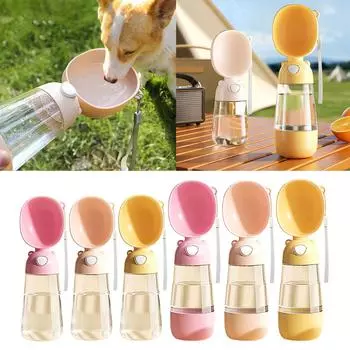 Бутылка для воды для собак и кошек, портативная, большая емкость, кормушка для домашних животных, дорожный диспенсер для воды для кошек с ящиком для хранения еды для собак 1 разноцветный