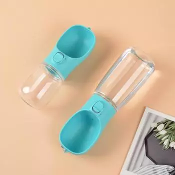 Бутылка для воды для собак, маленьких собак, кошек, переносная миска для питья, контейнер для воды для щенков, чихуахуа, французских бульдогов, товары для животных 300ml-PET белый