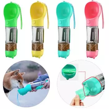 Бутылка для воды для собак, портативная, уличная, для питья и кормления щенков, дозатор для какашек, герметичная, многофункциональная, для воды, товары для животных 300ml