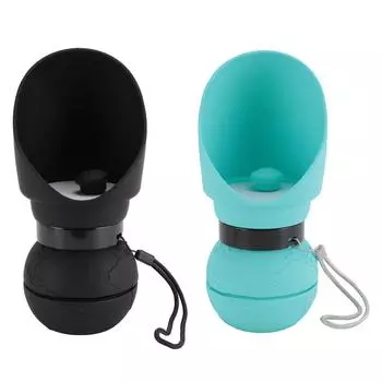 Бутылка для воды для собак, портативный силиконовый складной дорожный диспенсер для напитков со складной миской для домашних животных Blue