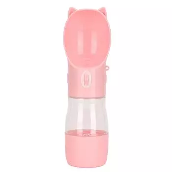 Бутылка для воды для собак с рисунком, герметичный портативный диспенсер для воды для щенков с контейнером для еды для домашних животных фиолетовый