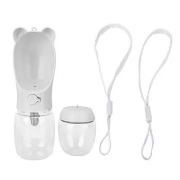 Бутылка для воды для собаки с контейнером для еды, многофункциональная портативная дорожная миска-диспенсер для воды для домашних животных для серый