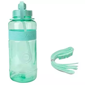 Бутылка для воды для спорта на открытом воздухе, фитнеса, велоспорта, скалолазания, космическая кружка 2 л, большая емкость, для кемпинга, пикника, пластиковая соломинка, чайник, питьевая бутылка Green