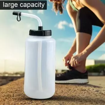 Бутылка для воды для велосипеда объемом 1000 мл с трубочкой, большая емкость, портативная, легкая, для путешествий на открытом воздухе, для занятий спортом, в тренажерном зале, для езды на велосипеде, сжимаемая, питьевая бутылка белый