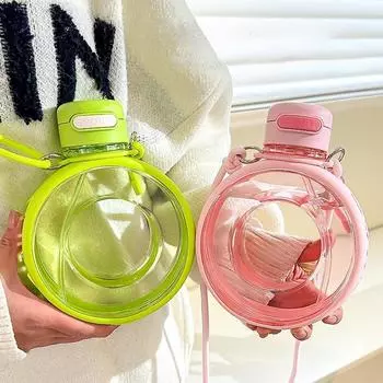 Бутылка для воды Donut объемом 700 мл, спортивная кружка для воды на открытом воздухе, портативная герметичная трубочка для семейного отдыха, фитнеса, лета, новая с ремешком 0.7L белый