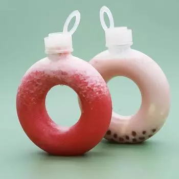 Бутылка для воды Donuts объемом 500 мл для детей, мультяшная, силиконовая, портативная, круглая, для путешествий