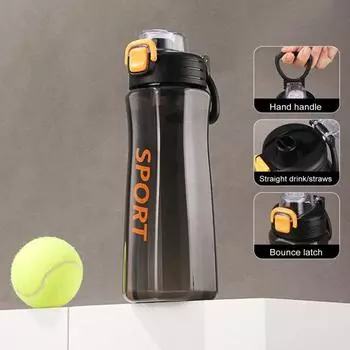 Бутылка для воды емкостью 750 мл с соломинкой. Всплывающая крышка одним щелчком. Спортивная бутылка. Герметичная чашка для управления одной рукой для спортивных путешествий. Активный отдых на свежем воздухе. Фитнес. зелёный