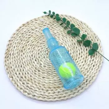 Бутылка для воды, игрушка для собак, пищащие игрушки для собак, жевательные игрушки для агрессивных любителей жевать, интерактивная пластиковая бутылка для воды с теннисным мячом для собак M зелёный