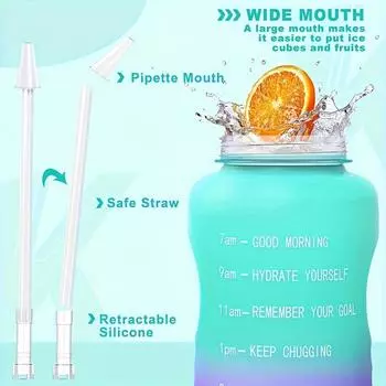 Бутылка для воды Incentive объемом 77 унций с отметкой времени, соломинкой и запирающейся крышкой, герметичная бутылка из АБС-пластика без содержания бисфенола А для фитнеса, спортзала и занятий спортом на открытом воздухе белый