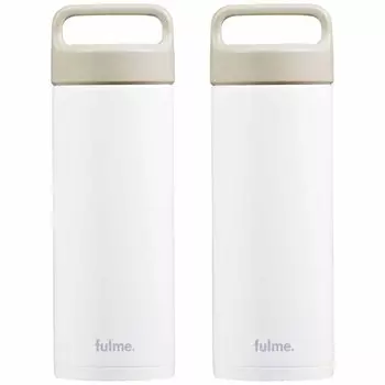 Бутылка для воды Iris Ohyama, бутылка из нержавеющей стали, бутылка для воды, 480 мл, кружка Fulme с прямой ручкой, белая, набор из 2 бутылок [Жизнеобеспечение] FM-SR480 белый