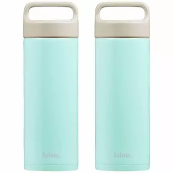 Бутылка для воды Iris Ohyama из нержавеющей стали, бутылка для воды 480 мл, кружка Fulme с прямой ручкой, глянцевый синий, набор из 2 шт. [Жизнеобеспечение] FM-SR480 синий