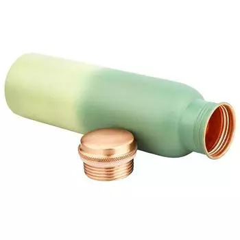 Бутылка для воды из чистой меди 950 мл - Бесшовная, герметичная, с двухсторонним принтом Лучшие подарки для семьи и друзей | Светло-зеленый и темно-зеленый