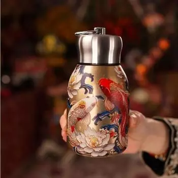 Бутылка для воды из нержавеющей стали 316 300 мл Тонкая Изолированная Термобутылка Спортивная 3