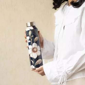 Бутылка для воды из нержавеющей стали | Для школы, офиса, дома, спортзала | Бутылки, подходящие для холодильника | Герметичная, нержавеющая бутылка 1000 мл