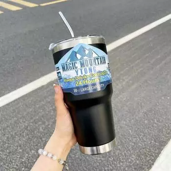 Бутылка для воды из нержавеющей стали на 30 унций с соломенным термосом, стакан для хранения напитков, холодные и горячие термосы, кружки, кофейные чашки, автомобильная бутылка 30oz